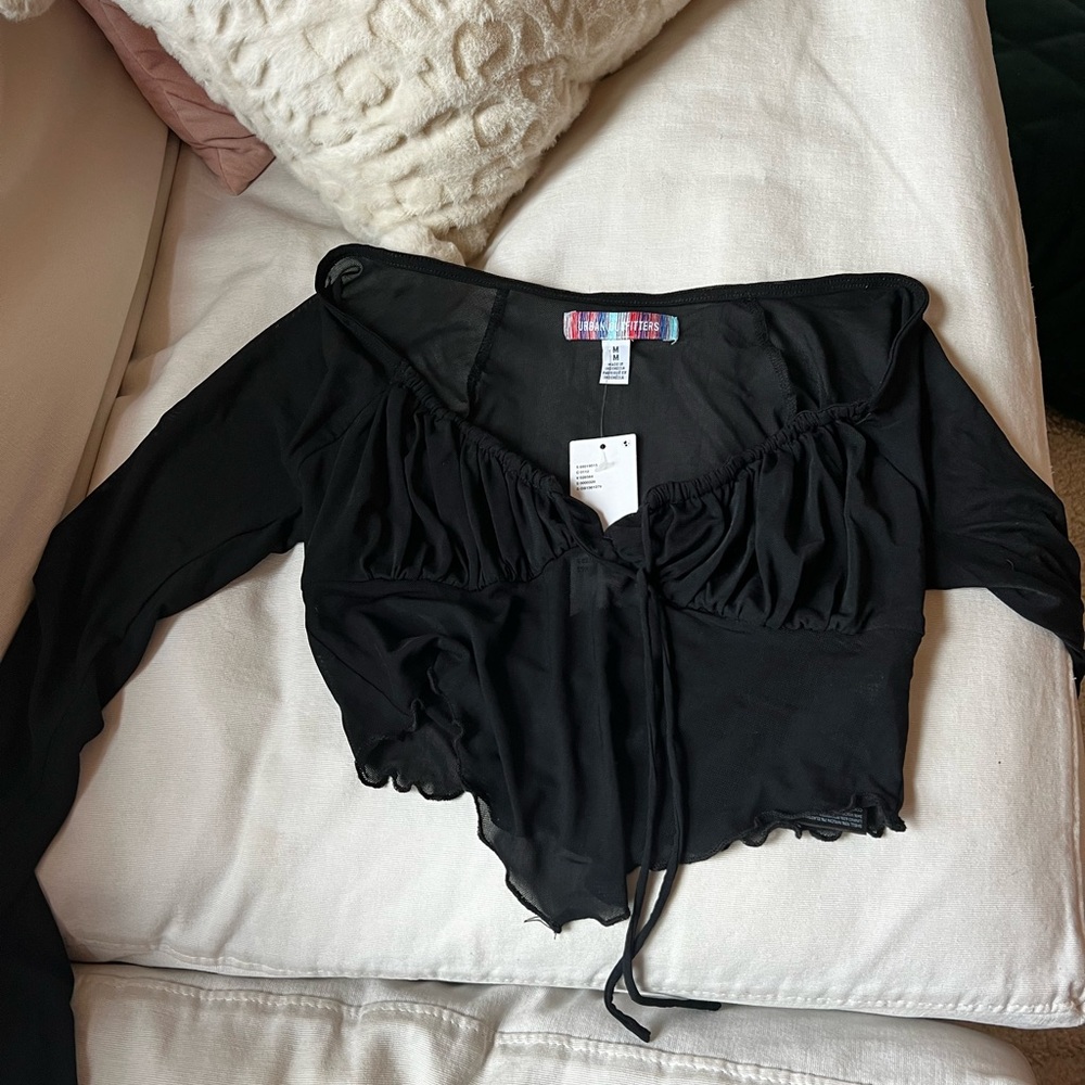 Urban Outfitters Long Sleeve Mesh Top